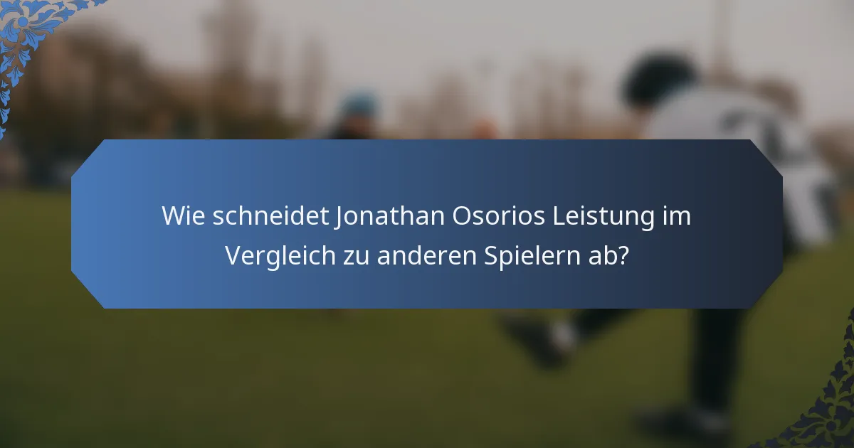 Wie schneidet Jonathan Osorios Leistung im Vergleich zu anderen Spielern ab?